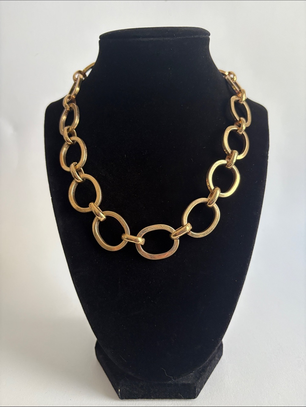 Banana Republic Gold Large Link Necklace Oval Statement Jewelry